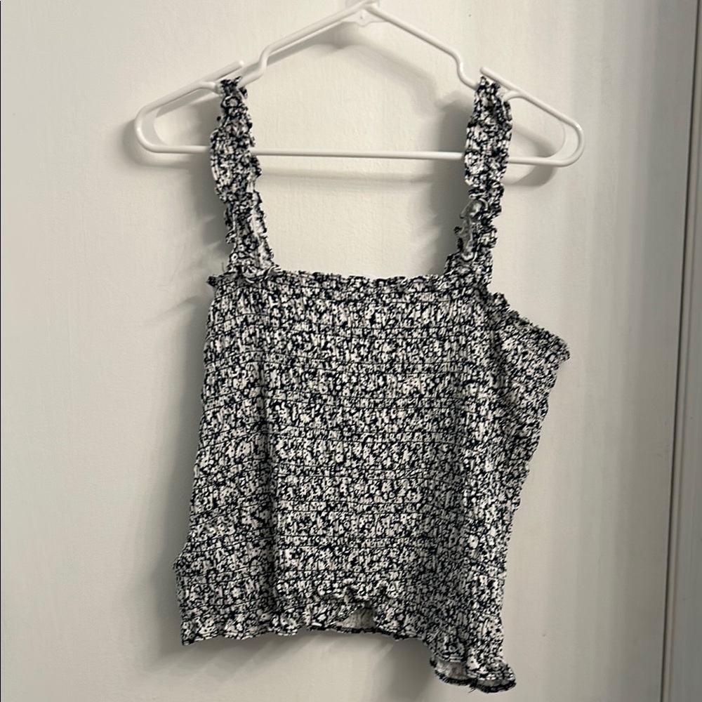 Old Navy Dark Blue and White Women's Top